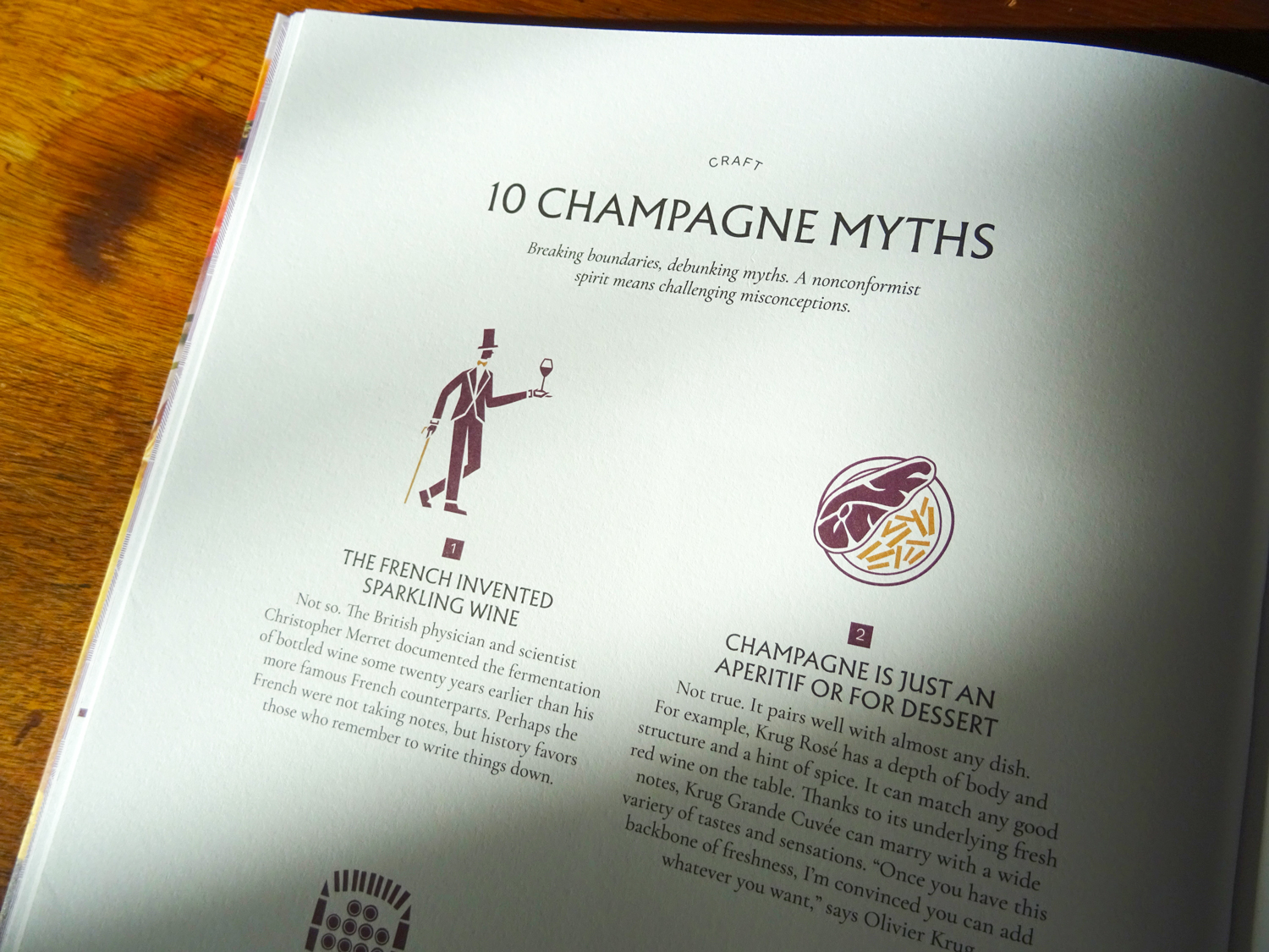 Gros plan sur la page du livre "10 Champagne myths"