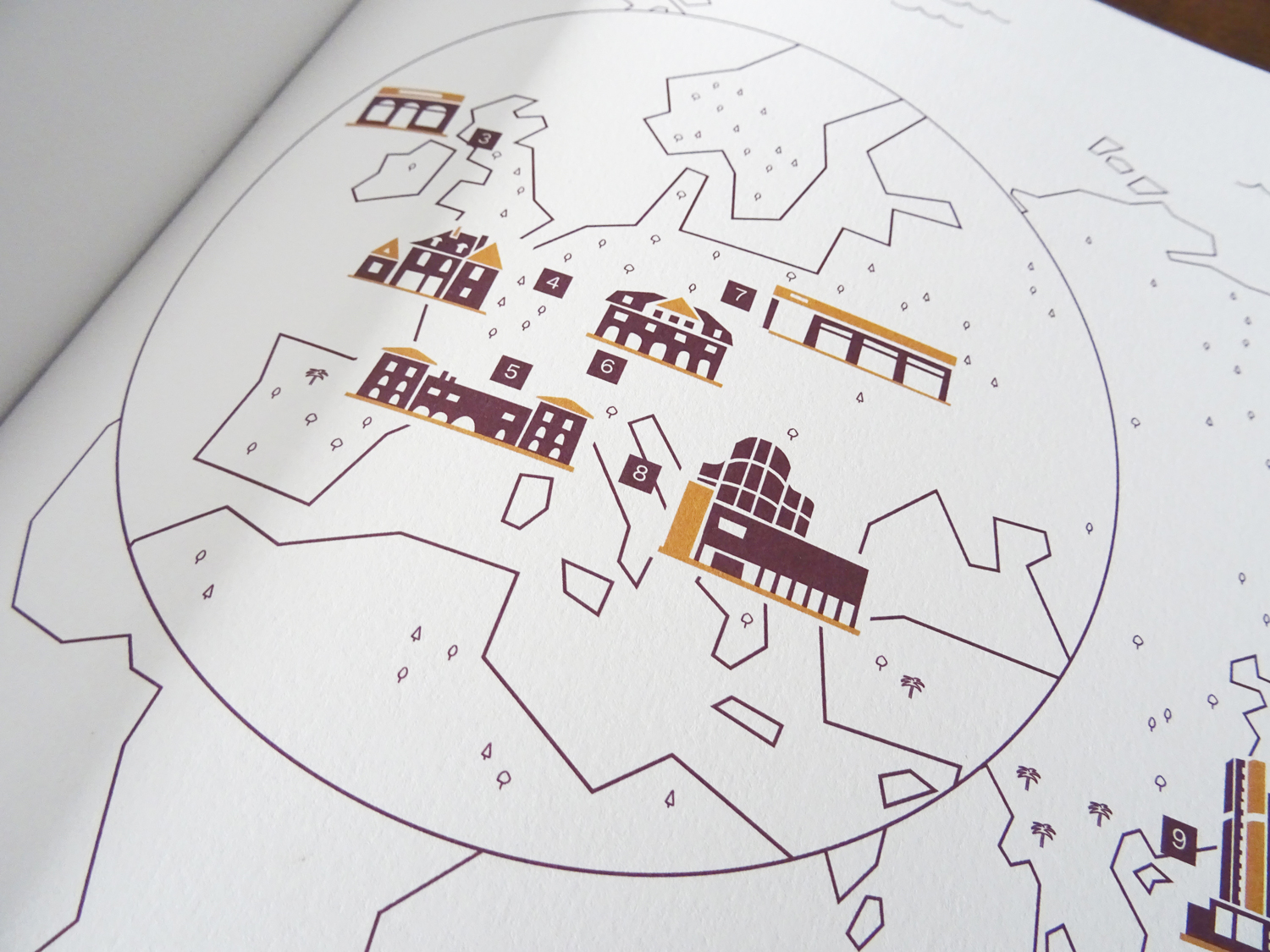 Gros plan sur la carte centré sur les restaurants situés en Europe.